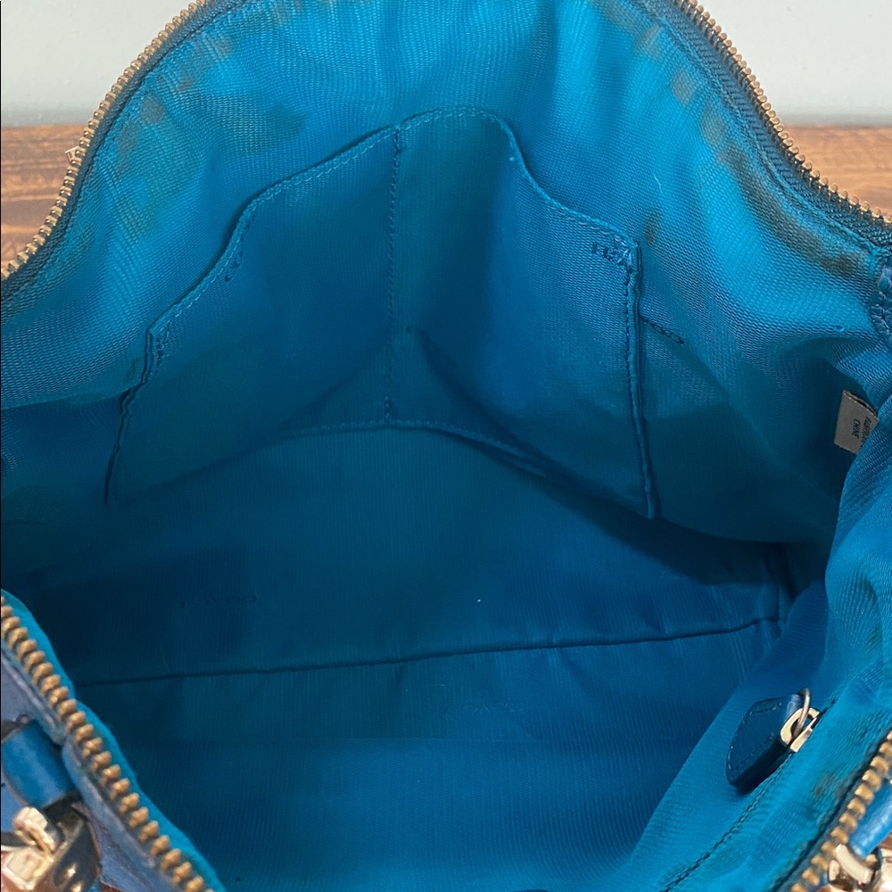 Coach Blue Leather Satchel Bag - Picture 12 of 16